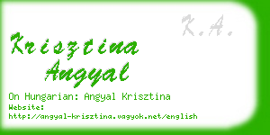 krisztina angyal business card